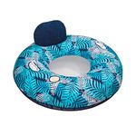 Aqua LEISURE Oversized Supreme Lake Tube Float – Heavy Duty Adult Pool Chair Float – Blue/White Fern