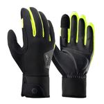 ROCKBROS Cycling Gloves, Windproof Winter Gloves for Men Women, Thermal Bike Gloves, Padded Gloves for Cycling, Running, Driving in Cold Weather