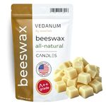 Vedanum Premium Unrefined Natural Bees Wax for Candle Making, Lip Balm, Solid Perfume, and Skincare | Smoke Free | Processed by American Wax Company 1kg
