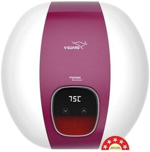 V-Guard Pebble Shine Smart Geyser 25 Litre Water Heater | Voice Control Using Google & Alexa | 5 Star Rating | Free PAN India Installation & Pipes worth INR 700 | 10 Year Tank Warranty by V-Guard