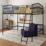 Novogratz Bushwick Metal Loft Bed, Full, Black