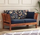 Kunjal Furniture Solid sheesham Wood Wooden 2 Seater Sofa Set for Living Room | Sofa for Home with Cousins Seat | Home Furniture Design 2 (Honey Finish)