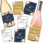 Will You Be My Bridesmaid Stickers or Wine Bottle Labels Bridal Party Maid of Honor Proposal Ideas, Ask Your Bridesmaids To Be In Wedding Gifts, Gold White & Navy I Can't Say I Do Without You