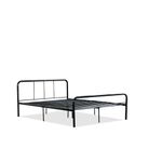 Home Treats Bed Frame Double 4ft 6 Solid Black Metal Curved Finish Bedroom Furniture, Headboard, with Base Storage Space Easy Assembly Adult, Kids and Children (No Mattress, Double - Curved Design)