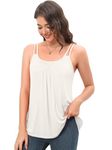 Charmo Women's Camisole with Built-in Bra Padded Sleeveless Cami Adjustable Straps Scoop Neck Tank Top