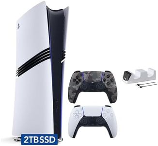 Sony PlayStation 5 Pro 2TB SSD Digital Console with Two Controllers, White and Gray Camouflage DualSense and Dual Controller Charger - Flagship PS5 Pro Console with Game Boost and Backwards Compatibility