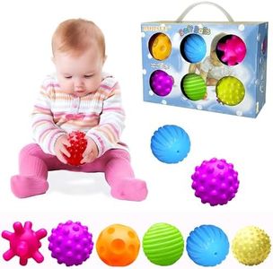 ROHSCE Textured Ball Set Baby, Sensory Balls Kids, Baby Squeeze Balls, Soft Balls Toddler Set of 6 Packs with BB Sounds for Babies Toddlers Children Boys Girls 6+ Months