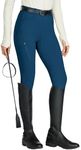 Willit Women's Riding Pants Full Seat Silicone Breeches Equestrian Horseback Riding Tights with Zipped Pocket Peacock Blue XL