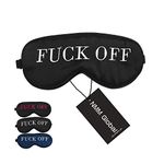 NMM Global 100% Mulberry Silk Sleep Mask Blackout, Cute Natural Sleeping Mask with Adjustable Elastic Strap, Satin Eye Cover for Men Women Adults (Fuck Off)