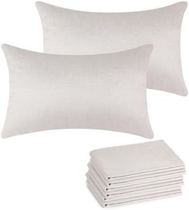 WANZELONYO Lumbar Pillow Covers Blank 12x20 Inch Bulk Plain Pillow Case for Sublimation Decoration HTV Heat Transfer Vinyl Set of 8 Off White