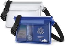 HEETA Waterproof Fanny Pack, Waterproof Pouch Dry Bag 2-Pack for Phone, Adjustable Waist Strap and Screen Touch Sensitive, Swimming Kayaking Boating Beach Fishing Diving Accessories (White & Blue)