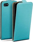 MoEx Magnetic Flip Case compatible with iPhone 4s / iPhone 4 | 360° protection faux leather, Turquoise