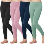 Stelle Girls Athletic Leggings Kids Dance Workout Running Yoga Pants with Hidden Pocket (BK+NV+PK+JG, 5-6 Years)