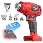 LIVOWALNY Cordless Heat Gun Compatible with Milwaukee 18V Battery, 350W High Power Hot Air Gun (68°F-1112°F) & Airflow Control Digital Display for Shrink Wrapping Crafting(Battery Not Included)