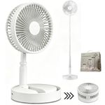 rovian Portable Standing Fan, Foldable Pedestal Fan with 7200mAh Battery, Rechargeable Fan with 4 Speeds, Portable Fans Rechargeable for Bedroom, Home, Office and Travel