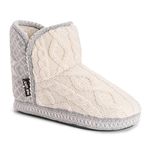 MUK LUKS Women's Leigh Slipper, Ivory/Grey, 5/6 UK