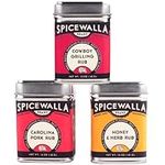 Spicewalla Grill Dry Rub 3 Pack | Carolina Pork, Cowboy Grilling, Honey Herb | for Pork, Steak, Chicken & Vegetables, BBQ Gift Set