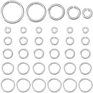 Beebeecraft 1 caja 50 anillos Abiertos 925 anillos de Plata de Ley con Un Solo Bucle de 3/4/5/6/7.(157) in Marcos Circulares Pequeños Anillos Conectores para Llavero para Hacer Joyas