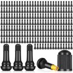 Tallew 500 Pieces Tire Valve Stems TR413 Tubeless Valve Stems Rubber Snap-in Valve Stems Black Standard Length Replacement Tire Valve Stems for Car Tubeless Rim Holes Replacement