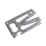 Lever Gear Toolcard Pro - 40 Tools in 1 Credit Card Multitool. Sleek Minimalist Stainless Steel Wallet Card - Bead Blast Silver