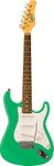 Oscar Schmidt 6 String Double Cutaway 3/4 Size Electric Guitar. Surf Green, Right, (OS-30-SFG-A)