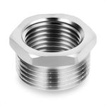 BFG Water Pipe Plumbing Fittings 3/4" BSP Male x 1/2" BSP Female Reducer Bushing, BSP Fittings, Chrome-Plated Brass, Plumbing Joints and Connections, 10 Bar, Max. Temp. 95°C, BSP Connector