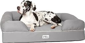 PetFusion Ultimate Jumbo Xx Large Waterproof Memory Foam Dog Bed. (50 x 40 x 13"; Gray). Solid 6" Foam. [Replacement Covers & Matching Blankets Also Available]