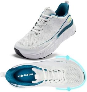 WIDE TOE BOX Men's Orthopedic Plantar Fasciitis Relief Walking Shoes, Diabetic Arch Support Sneakers, Casual Footwear for Swollen Feet, Dark Blue Size 10.5