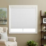 SBARTAR Blackout Cellular Shades Cordless Blinds Window Shades for Home, 25W x 64H, White(Blackout)