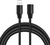 WaBaHa Black Lightning Extension Cable with 3.3 Feet/1 Meter Long,Male to Female Extender Dock Cable Adapter Pass Audio Video Music Data and Power Charge