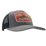 Heybo Outdoors Bass Fishing Trucker Hat Mesh Back Snapback Bass Fishing Trucker Hat One Size Fits Most, Bass Grey/ Black, One Size