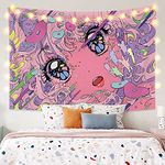 Japanese Anime Girl Tapestry Kawaii aestheticism 3D Printing Art Anime Wall Hanging, for Living Room Bedroom Dorm Decor (60ʺL × 50ʺW, R01)