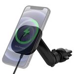 Spigen OneTap Pro (MagFit) Designed for MagSafe Wireless Charger Air Vent Car Mount with Smart Vent Wing Compatible with iPhone 16 Pro Max, 16 Pro, 16 Plus, 15, 14, 13, and 12 Series