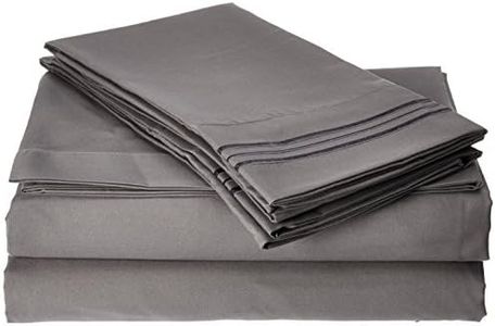 Clara Clark A Premier 1800 Collection 6-Piece Bed Sheet Set with Extra Pillowcases, King, Charcoal Stone Gray