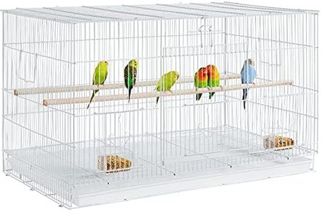 Yaheetech 30-inch Stackable Flight Bird Cages for Parakeets Cockatiels Conures Finches Budgies Lovebirds Canaries Small Birds Parrots Birdcage, White