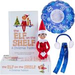 Elf On The Shelf Boy with Snow Tube Set - Blue Eyed Boy Elf Doll with Book and Winter Ski Gear - Tube, Scarf and Earmuffs- Customize Your Elf for Wintertime Adventures