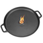 Onlyfire Round Cast Iron Griddle Pan with Handles, Grill Plate for Rocket Stoves, Charcoal & Gas Grill, Ø35cm