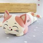 Tickles Sleeping Cat Soft Stuffed Plush Animal Pillow for Kids Boys & Girls (Size: 35 cm Color: Pink)