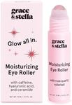 grace & stella Under Eye Brightener with Rose Quartz Rollerball - Centella Asiatica & Caffeine Under Eye Serum for Dark Circles & Puffiness - Travel Essentials, Gifts for Women, Vegan (15ml/0.51floz)