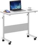 SogesHome Adjustable Mobile Bed Table Portable Laptop Computer Stand, 23.6 inches and 31.4 inches (White, 31.4 inch)