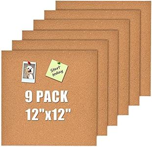 YCCYYCCY 30cm x 30cm Self-Adhesive Cork Borad, 4mm Thick Cork Boards for Walls, 9 Pack Bulletin Board, Cork Board Tiles for Office, Home, School(4mm,9P,CA)