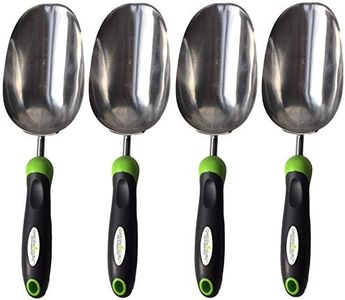 Garden Guru Super Strong Garden Scoop Trowel Shovel Transplanter - Stainless Steel - Rust Resistant - Ergonomic Grip - Perfect Hand Shovel for Gardening Transplanting and Digging (4 Pack)