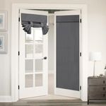 Flamingo P Tricia Window Door Curtains, Deep Gray Blackout Curtain Rod Pocket, Single Panel, 26 x 68 Inches