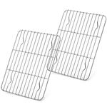 Baking Rack Set of 2, E-far Stainless Steel Metal Roasting Cooking Racks, Size - 8.6"x6.2", Non Toxic & Rust Free, Fit for Small Toaster Oven, Dishwasher Safe