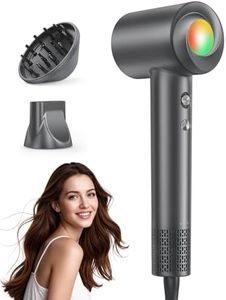 Haokoo Asciugacapelli Professionale Ionico - 150000 RPM Phon Capelli Alta Velocità, 500M Ioni Anticrespo, Termo-controllo, 8 Temperature, Leggero 365g con Diffusore, Ideale per Casa, Viaggio, Regalo