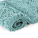 H.VERSAILTEX 20x32 inch Oversize Bathroom Rug Shag Shower Mat Soft Texture Floor Mat Machine-Washable Bath mats with Water Absorbent Soft Microfibers Rugs for Kitchen, Eggshell Blue