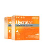 Hydralyte Orange Flavoured Electrolyte Packets, Hydration Powder Sweetened with Sucralose, 20 Servings