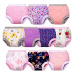 BIG ELEPHANT Potty Training Underwear for Girls, Soft and Absorbent Cotton Training Pants for Toddler (Brilliant Garden, 2T)