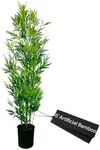 Designer 6' Artificial Bamboo Plant, Artificial Tree, Green, Cypress & Alabaster
