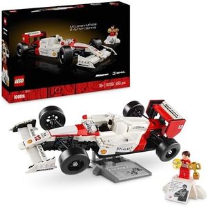 LEGO Icons McLaren MP4/4 & Ayrton Senna Vehicle Set, F1 Race Car Model kit for Adults to Build with Race Driver Minifigure, Home or Office Desk Décor, Formula One Birthday Gifts for Men & Women 10330